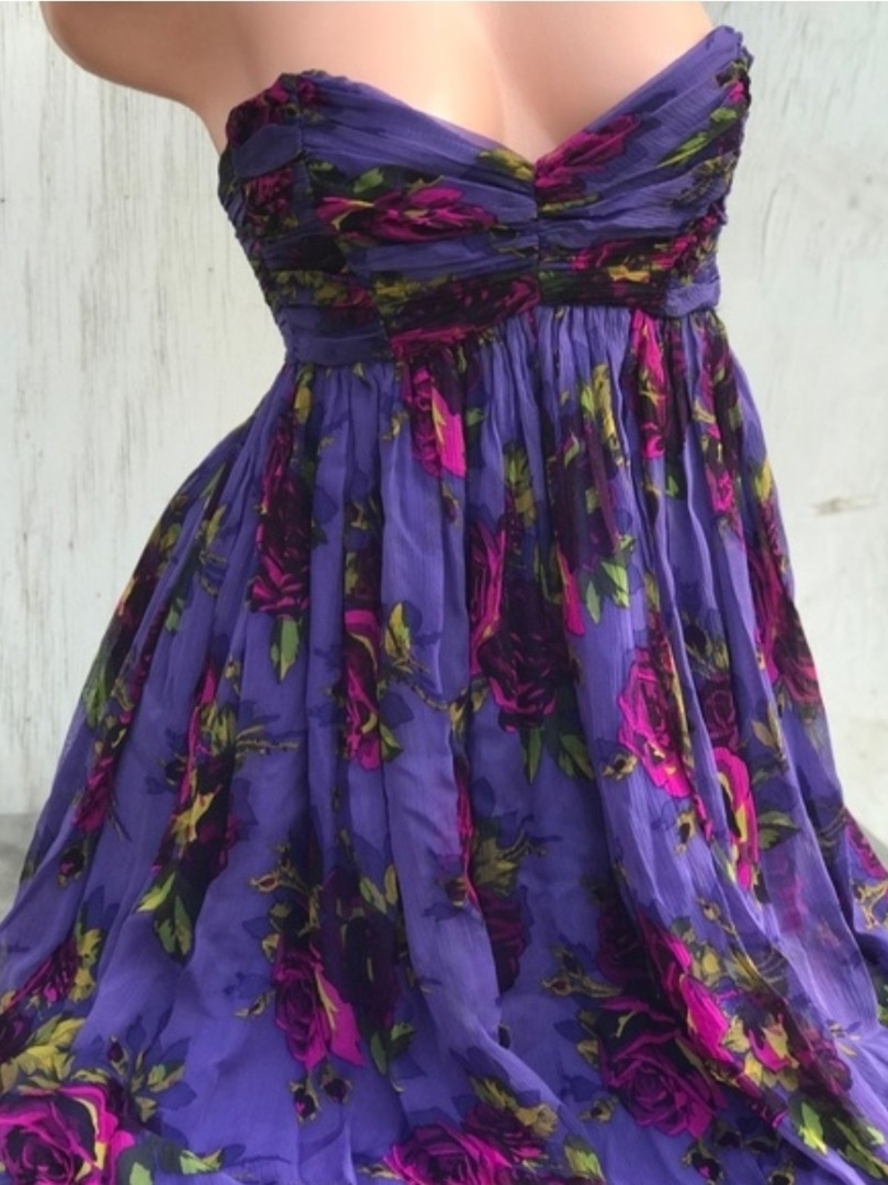 Betsey Johnson Purple Multi Ruched Dress Top